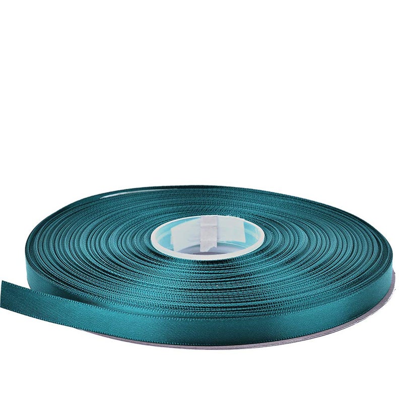 Ribest 3/8 inch Teal Double Face Satin Ribbon 50 Yards Per Roll for Gift Wrapping Flowers Bouquet Hair Accessories Wedding Birthday Teal - Image 4